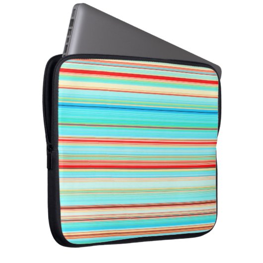 Multicolor-Streifenmuster Laptopschutzhülle (Vorne Rechts)