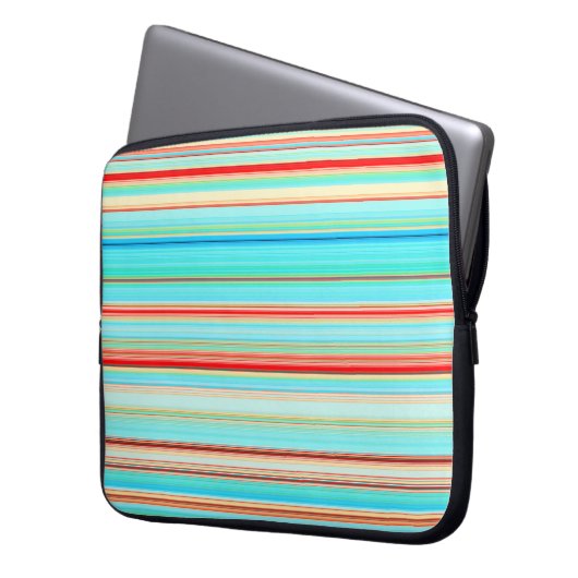 Multicolor-Streifenmuster Laptopschutzhülle (Vorderseite Links)
