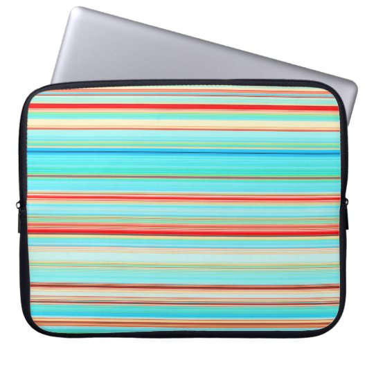 Multicolor-Streifenmuster Laptopschutzhülle (Vorderseite)