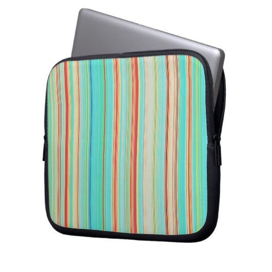 Multicolor-Streifenmuster Laptopschutzhülle (Vorderseite Links)