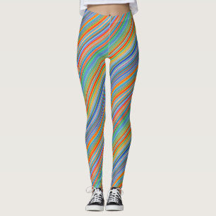 Multicolor-Streifenmuster Leggings