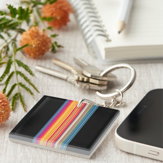 Multicolor-Streifenmuster Schlüsselanhänger (Vorderseite rechts)
