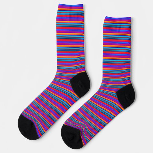 Multicolor-Streifenmuster Socken (Linkes Detail)