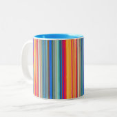 Multicolor-Streifenmuster Zweifarbige Tasse (Vorderseite Links)