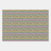 multicolor strip tinted leopard pattern geschenkpapier set (Vorderseite)