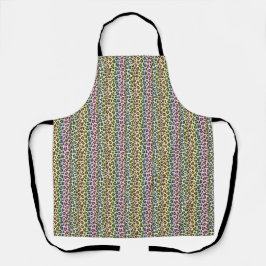 multicolor strip tinted leopard pattern schürze