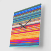 Multicolor Striped Pattern Quadratische Wanduhr (Winkel)