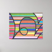 Multicolor Stripte Abstrakte, schwarze Krümmer Leinwanddruck (Vorderseite)