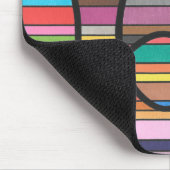 Multicolor Stripte Abstrakte, schwarze Krümmer Mousepad (Ecke)