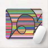 Multicolor Stripte Abstrakte, schwarze Krümmer Mousepad (Mit Mouse)