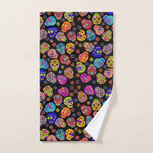 Multicolor Sugar Skulls Badhandtuch Set (Handtuch)