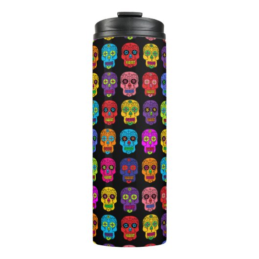 Multicolor Sugar Skulls Thermosbecher (Vorderseite)