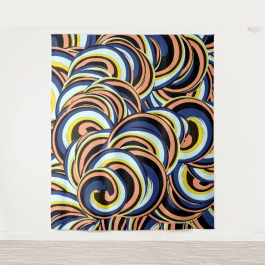 Multicolor Swirls-Muster Wandteppich (Vorderseite)