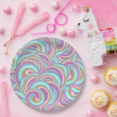 Multicolor Swirls Pattern Pappteller (Party)