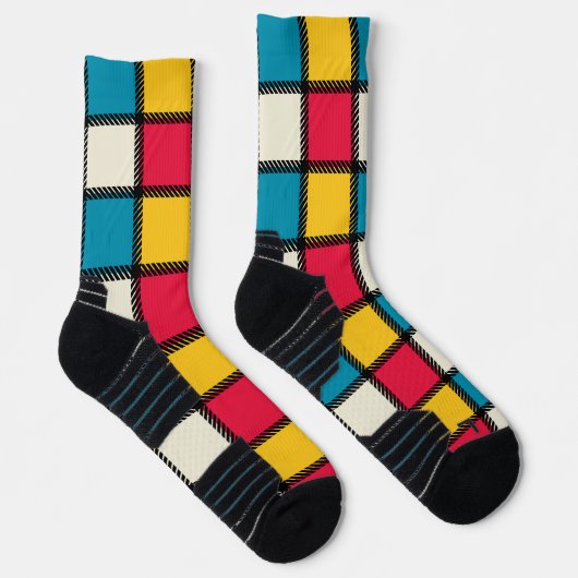 Multicolor Tartan Muster Socken (Rechts)
