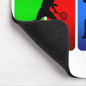 Multicolor Tennis Emblem (männlich) Mousepad (Ecke)