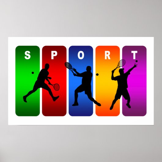 Multicolor Tennis Emblem (männlich) Poster (Vorne)