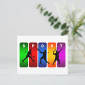 Multicolor Tennis Emblem (männlich) Postkarte (Stehend Vorderseite)