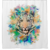 Multicolor Tiger 3 Duschvorhang (Vorderseite)