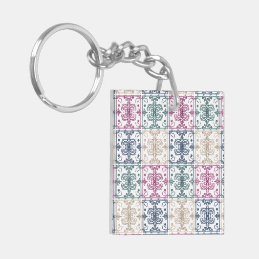 Multicolor Tiles w/ Initials Schlüsselanhänger (Vorderseite links)