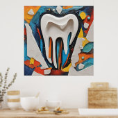 Multicolor Tooth Design Poster (Küche)