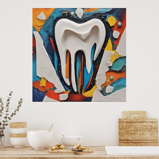 Multicolor Tooth Design Poster (Küche)