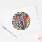 Multicolor Tooth Runder Aufkleber (Umschlag)