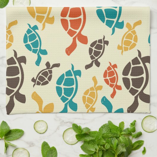 Multicolor Tortoise Geschirrtuch (Gefaltet)