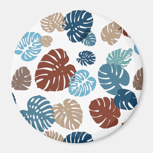 Multicolor Tropical Blätter 11 Magnet (Vorne)