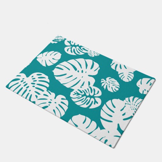 Multicolor Tropical Blätter 3 Fußmatte (Schrägansicht)