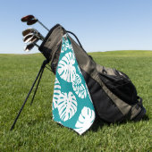 Multicolor Tropical Blätter 3 Golfhandtuch (Gras)