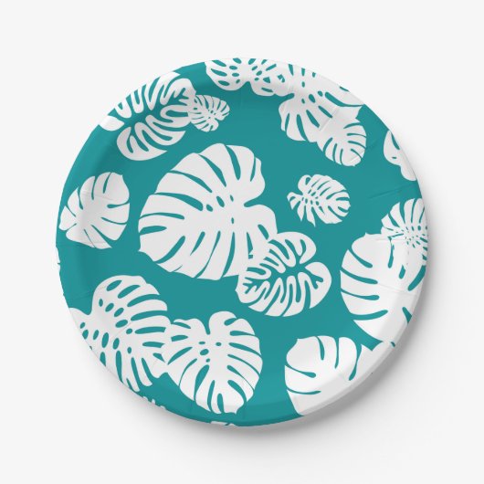 Multicolor Tropical Blätter 3 Pappteller (Vorderseite)