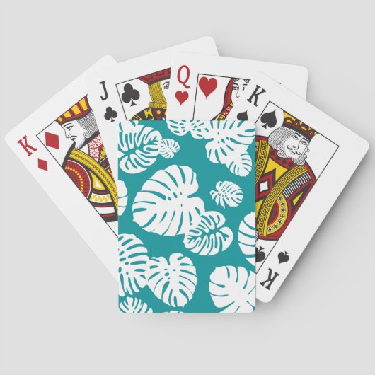 Multicolor Tropical Blätter 3 Spielkarten (Rückseite)