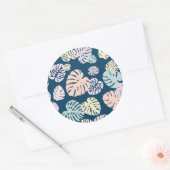 Multicolor Tropical Blätter 4 Runder Aufkleber (Umschlag)