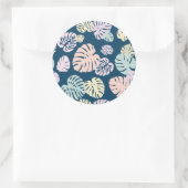 Multicolor Tropical Blätter 4 Runder Aufkleber (Tasche)