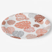 Multicolor Tropical Blätter 9 Pappteller (Schrägansicht)