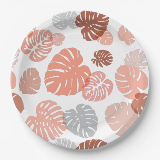 Multicolor Tropical Blätter 9 Pappteller (Vorderseite)