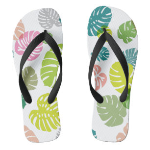 Multicolor Tropical Blätter Badesandalen