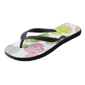 Multicolor Tropical Blätter Badesandalen (Schrägansicht)