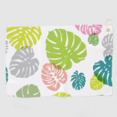 Multicolor Tropical Blätter Golfhandtuch (Horizontal)