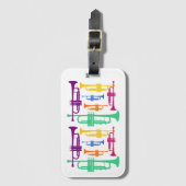 Multicolor Trumpet Brass Music Instrument ID Gepäckanhänger (Vorderseite Vertikal)