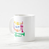 Multicolor Trumpet-Messinginstrument Kaffeetasse (Vorderseite Links)