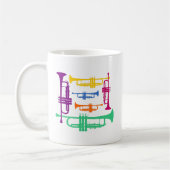 Multicolor Trumpet-Messinginstrument Kaffeetasse (Links)