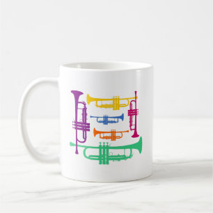 Multicolor Trumpet-Messinginstrument Kaffeetasse