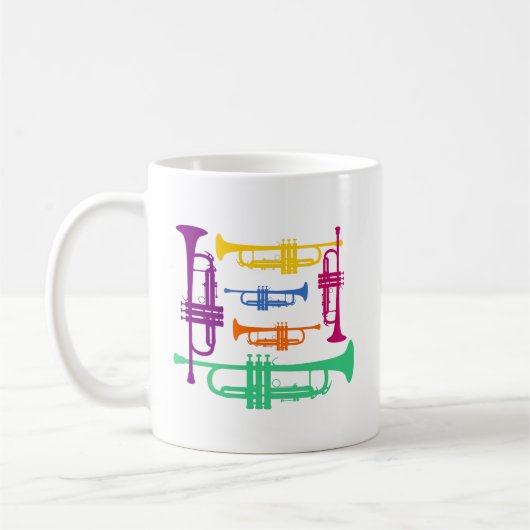 Multicolor Trumpet-Messinginstrument Kaffeetasse (Links)