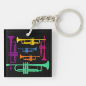 Multicolor Trumpet-Messinginstrument Schlüsselanhänger (Rückseite)