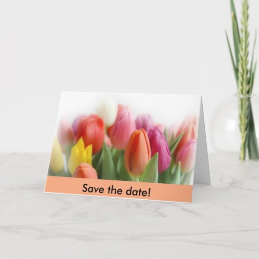 Multicolor Tulpen Save the Date! Ankündigung (Vorderseite)
