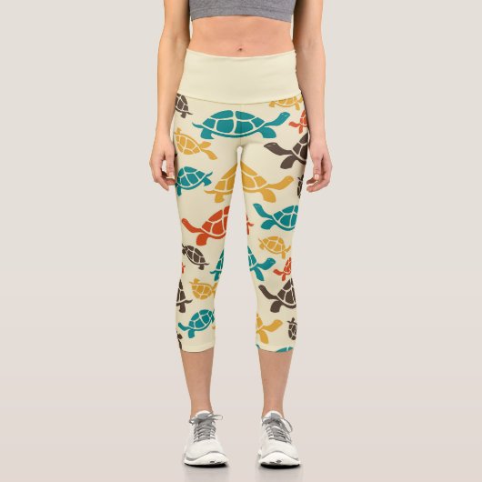Multicolor Turtle Capri Leggings (Vorderseite)