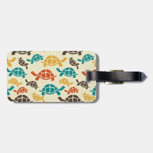 Multicolor Turtle Gepäckanhänger (Rückseite horizontal)