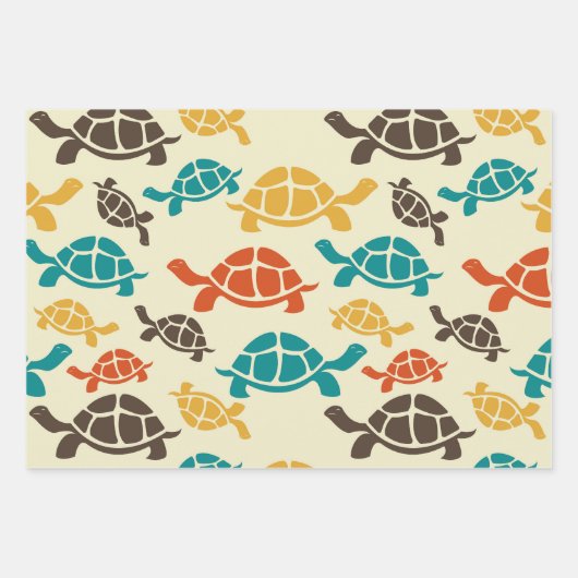Multicolor Turtle Geschenkpapier Set (Vorderseite 3)